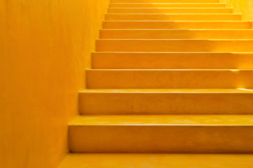 Yellow Wall and Steps Background