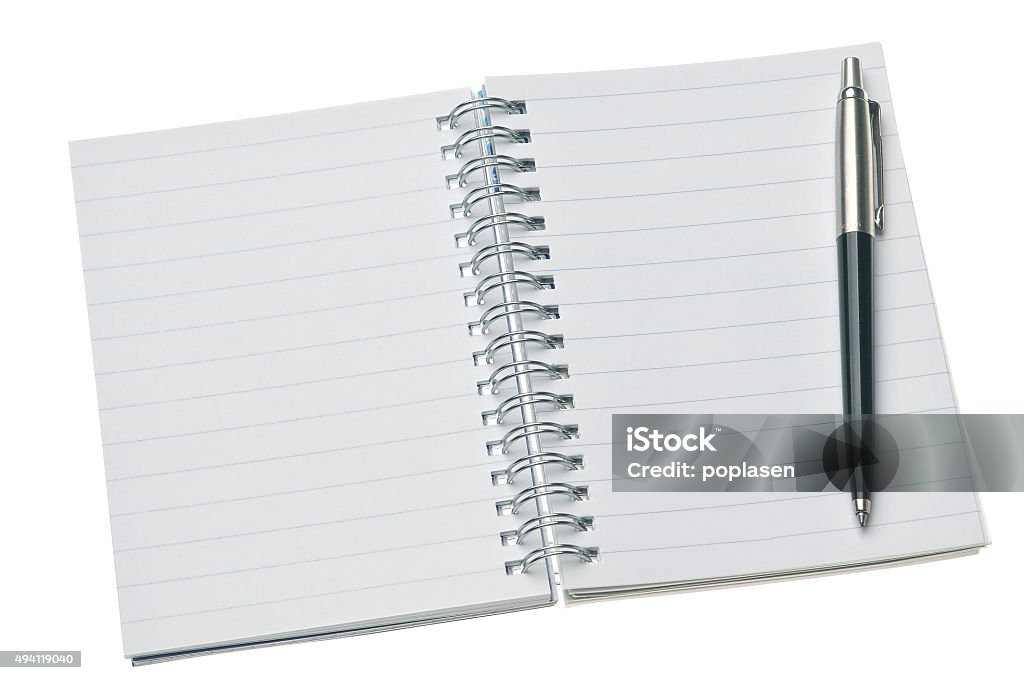 Notebook Paper Open Blank Open Notebook Paper With Pen Stock Photo - Download Image Now ...