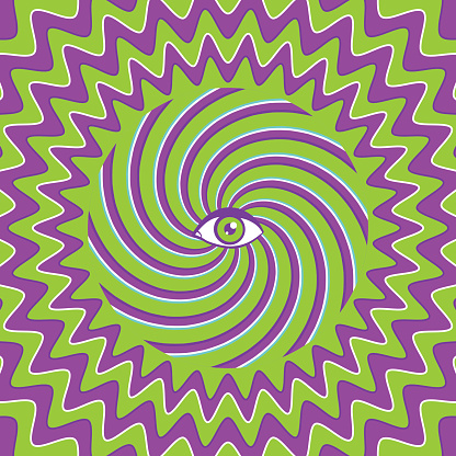 Color hypnotic retro poster with eye