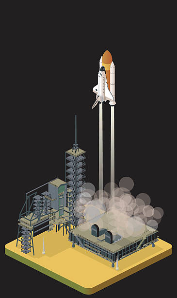 ilustrações, clipart, desenhos animados e ícones de levante-de - space shuttle endeavor