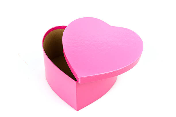 istock Pink heart box isolated white background 494120565