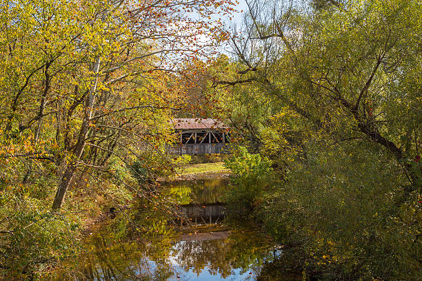 istock Reflection of Feltons Mill Covered Bridge, Bedford County Pennsylvania 494120838