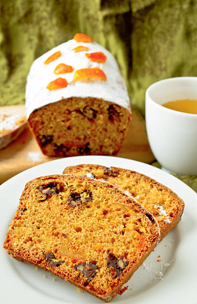 istock Cake with orange candied peel, chocolate drops and citrus drink 494122324