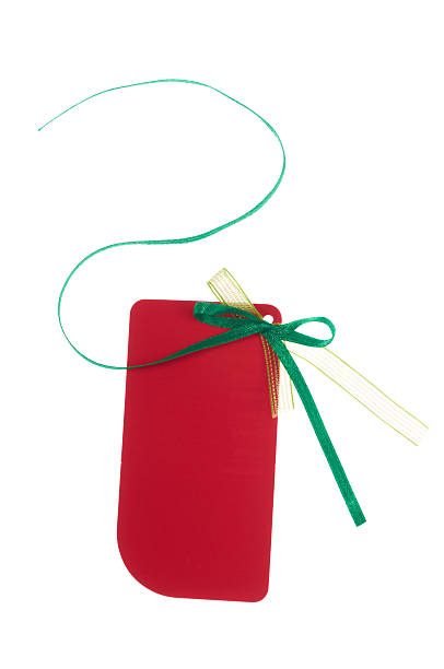 istock Red price tag with green bow 494122414