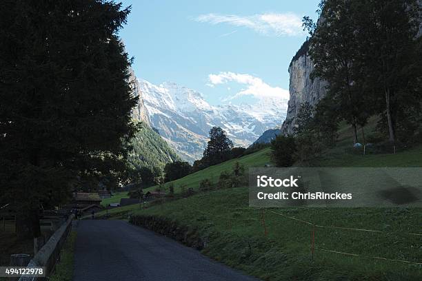 Sun Slowly Setting At The Lauterbrunnen Valley Stock Photo - Download Image Now