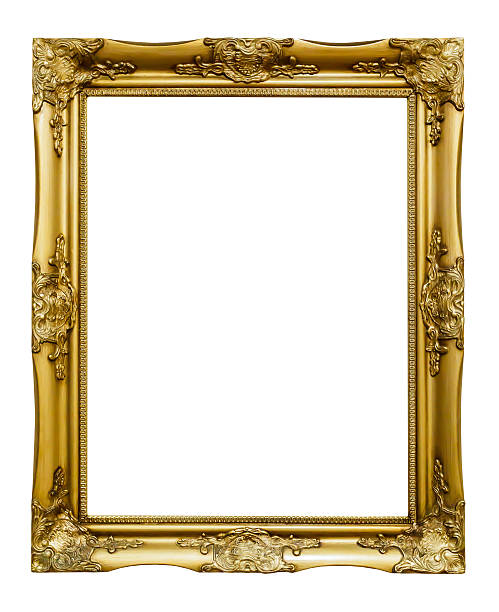 marco dorado antiguo - gold antique old fashioned retro revival fotografías e imágenes de stock