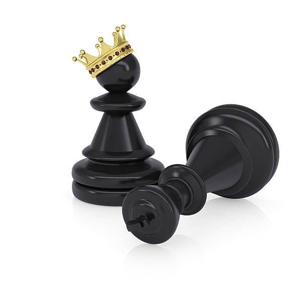 istock Black defeated chess king is near pawns 494125543