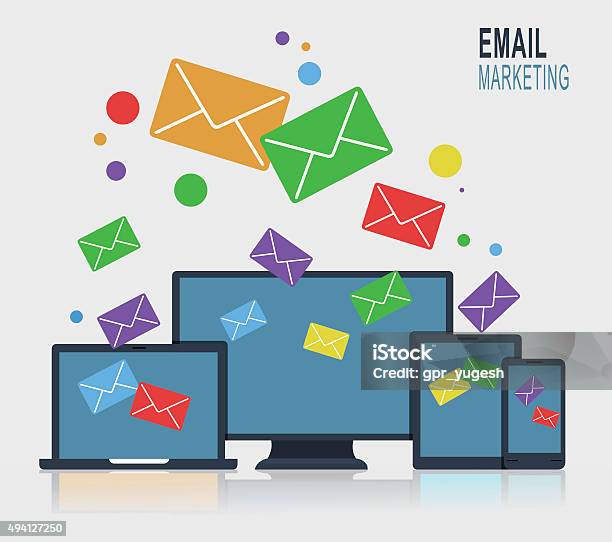 Multicoloredemailicons Stock Illustration - Download Image Now - 2015, Advice, Business