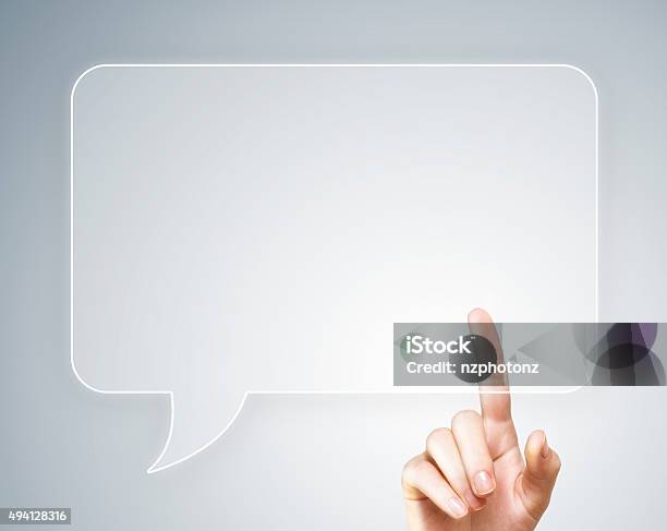 Touch Screen Bubble Speach Stock Photo - Download Image Now - Discussion, Talking, Bubble