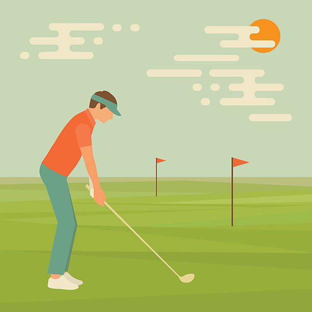 ゴルフ - golf golf course swinging isolated点のイラスト素材／クリップアート素材／マンガ素材／アイコン素材