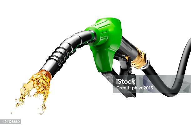 Gasoline Gushing Out From Pump Stock Photo - Download Image Now - Fuel Pump, Gasoline, Biofuel