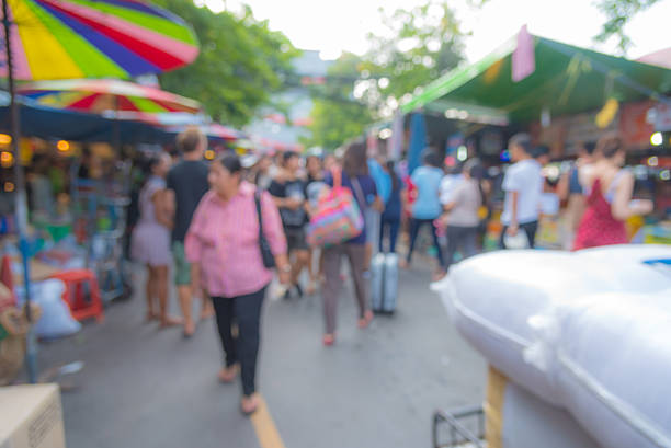 istock Defocused people shopping  in Chatuchak weekend market 494131456