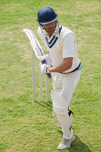 istock Cricket batsman playing a defensive stroke 494131766