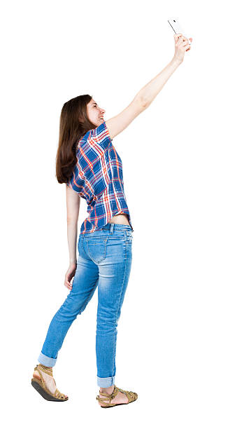 istock back view of standing young beautiful  woman 494132820
