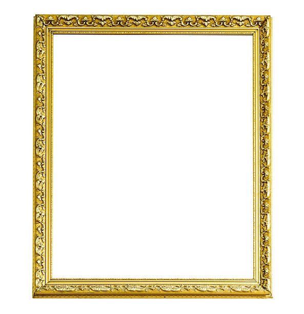 marco dorado antiguo - gold antique old fashioned retro revival fotografías e imágenes de stock