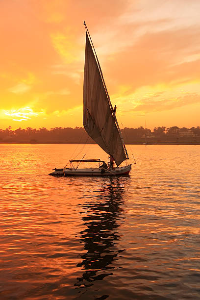 istock Felucca boat sailing on the Nile river at sunset, Luxor 494147725