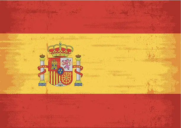 Vector illustration of Spanish grunge flag