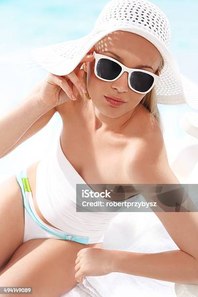 Sun Holiday Relaxing On The Beach Stock Photo - Download Image Now - Adult, Adults Only, Beach