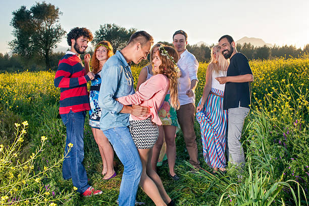 istock Young couple dancing, kissing and having fun. 494150953