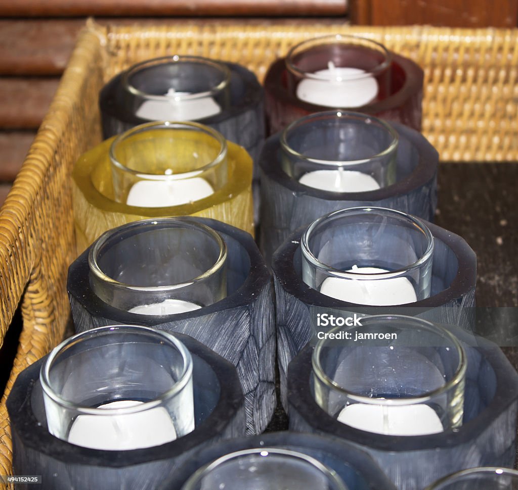 candles in the glass candle holder Alternative Medicine Stock Photo