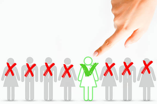 istock Choose candidate, human resources and employment concept on white background 494152600