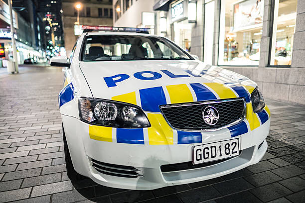 NZ Police car stock photo