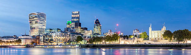 istock Downtown City Skyline and River Thames at Twilight London 494152998