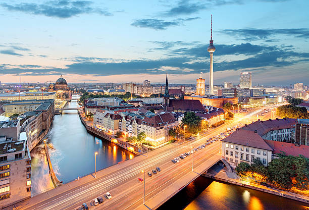 istock Berlin. Aerial view of Berlin during beautiful sunset. 494158490