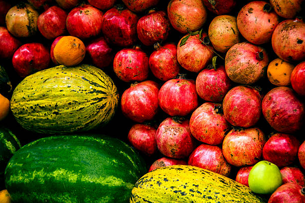 Fresh oranges on the street store in Old Delhi, India