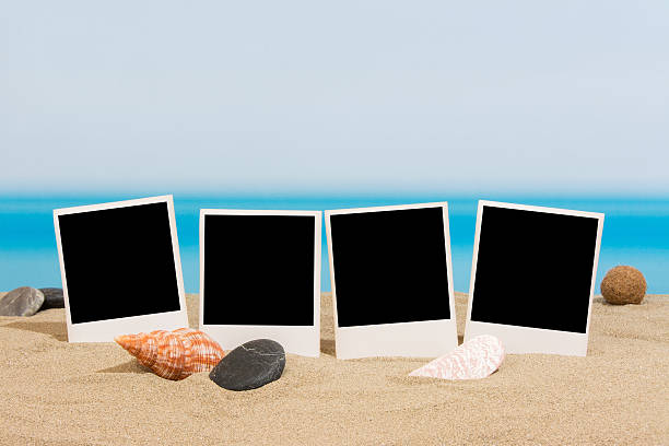 istock Pictures on the beach with cockleshells on sand 494160050