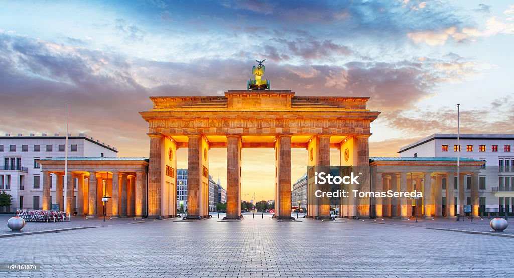 Berlin - Brandenburg Gate at night Berlin Stock Photo