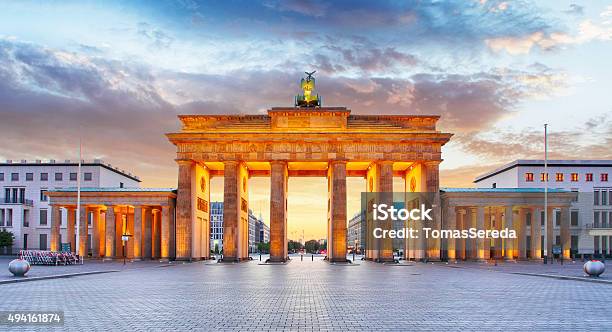 Berlin Brandenburg Gate At Night Stock Photo - Download Image Now - Berlin, Brandenburg Gate, Germany
