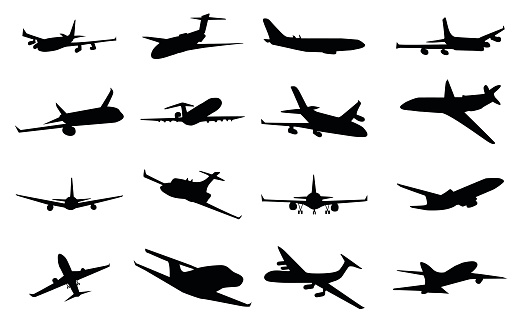 Planes silhouette set