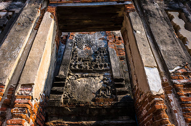 istock Old Buddha statue at World Heritage Site in Ayutthaya 494164646
