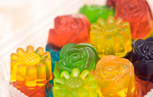 Image of colorful and sweet jelly or jello for break time