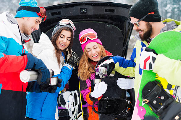 istock Warming up tea after long day of snowboarding 494165826