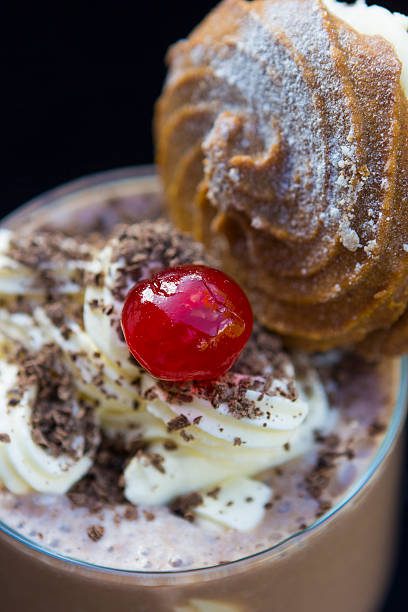 Delicious milk shake with whipped cream