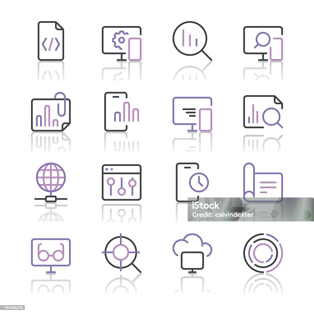 Search Engine Optimization icons set 3 | Purple Line series Set of 16 professional and pixel perfect icons ready to be used in all kinds of design projects. EPS 10 file. 2015 stock vector