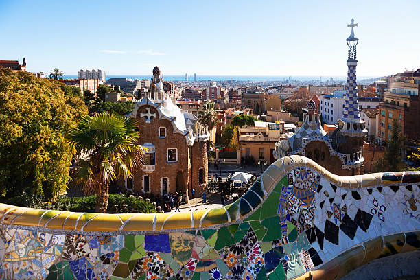 istock View of Park Guell in winter. Barcelona 494179849