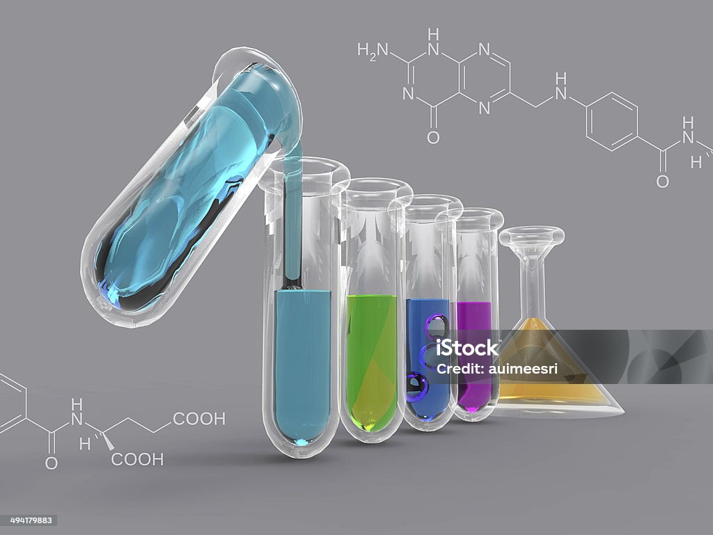 Science tube Illustration of a test tube Science with a flamboyant Beaker Stock Photo
