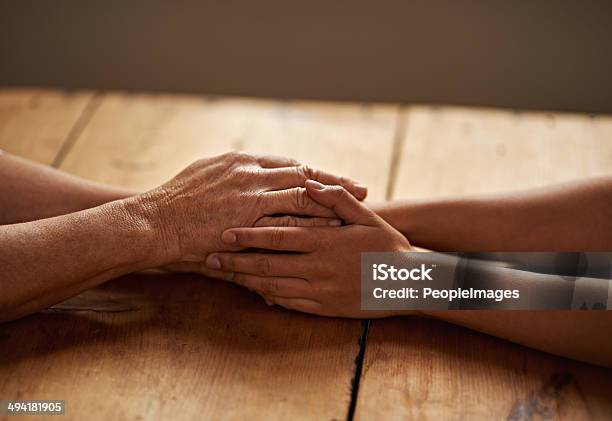 Everything Will Be Alright Stock Photo - Download Image Now - Holding Hands, Senior Adult, Young Adult