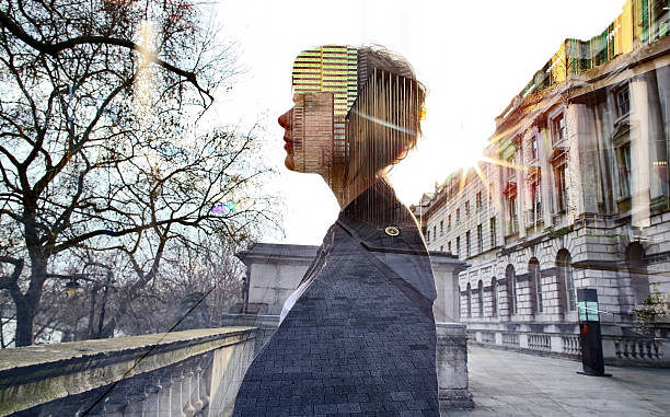 istock Multiple exposure of girl, building and sunlight 494182090