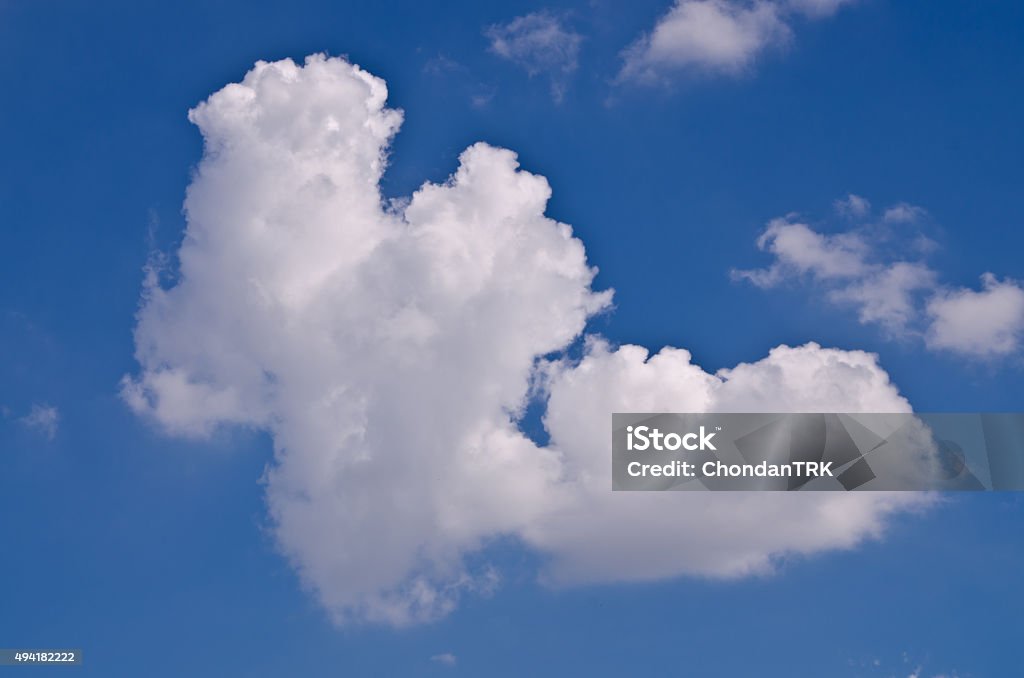 Blue Sky With Cloud and Clouds like the letter W Cloud - Sky Stock Photo