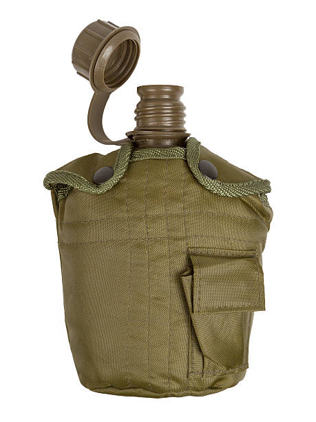 Army water canteen isolated