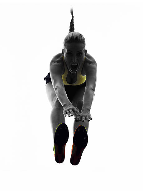 istock woman long jump isolated silhouette 494187402