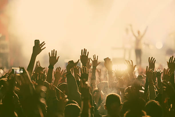 istock Crowd at concert - retro style photo 494190230