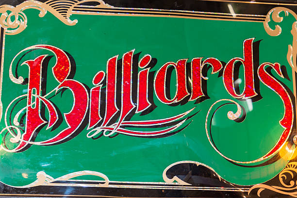 istock Metal poolroom and billiards retro emblem 494195242
