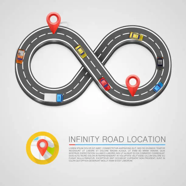 Vector illustration of Infinity Road location