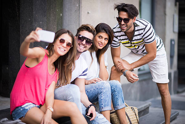 istock Group selfie in the city 494197524