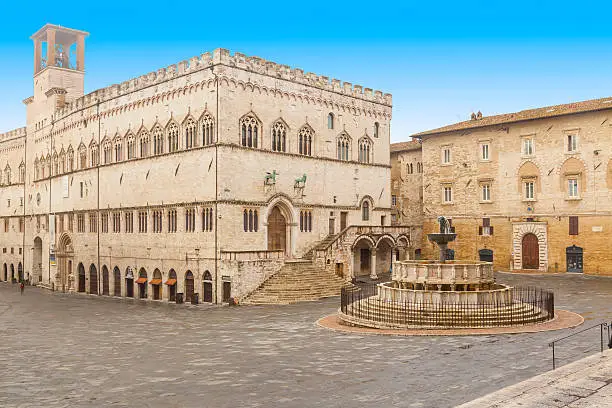 the main square in the city of perugia